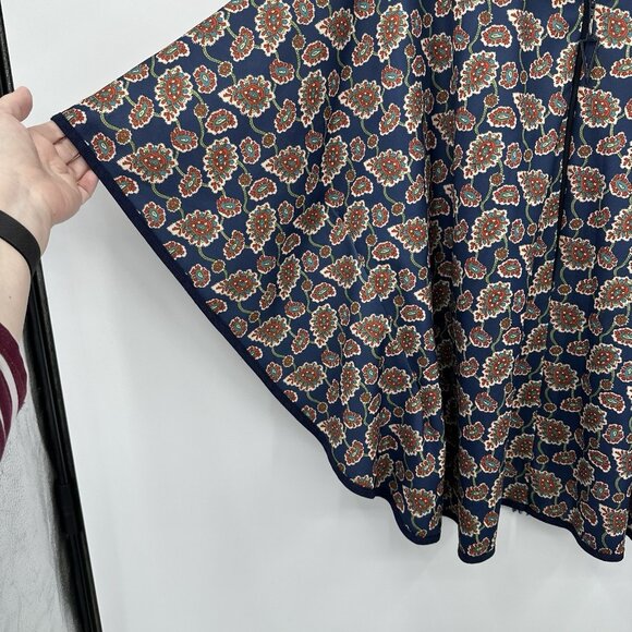 vintage 70s CAPE SHAWL PONCHO WRAP floral paisley boho bohemian hippie OS - Picture 6 of 10